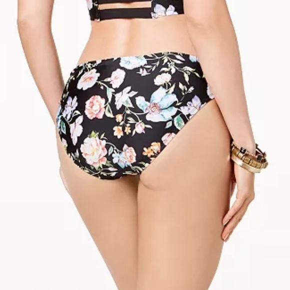 Kenneth Cole Reaction Black Multi Jardin Printed Bikini Bottoms - Picture 3 of 10